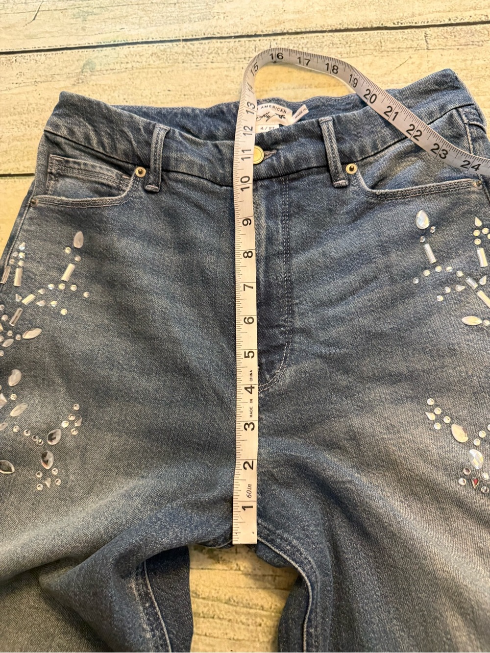 Good American Dolly Joleans Crystal Wide Leg Jeans. 4/27 FLAWS read description - Picture 9 of 13
